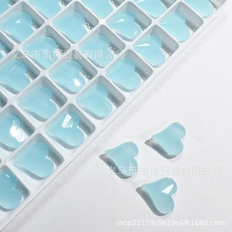 K9高品12X13mm玉面歪心星空透钻饰品Diy美甲配件美拉德桃心梧州钻详情11