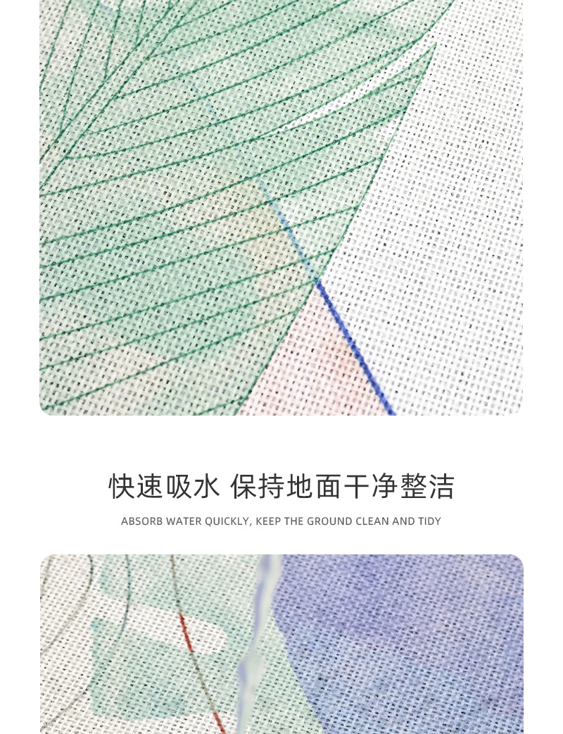 Linen kitchen floor MATS, Amazon rubber diatom mud absorbent floor MATS, waterproof, oil-proof and anti-slip kitchen carpets pic 9