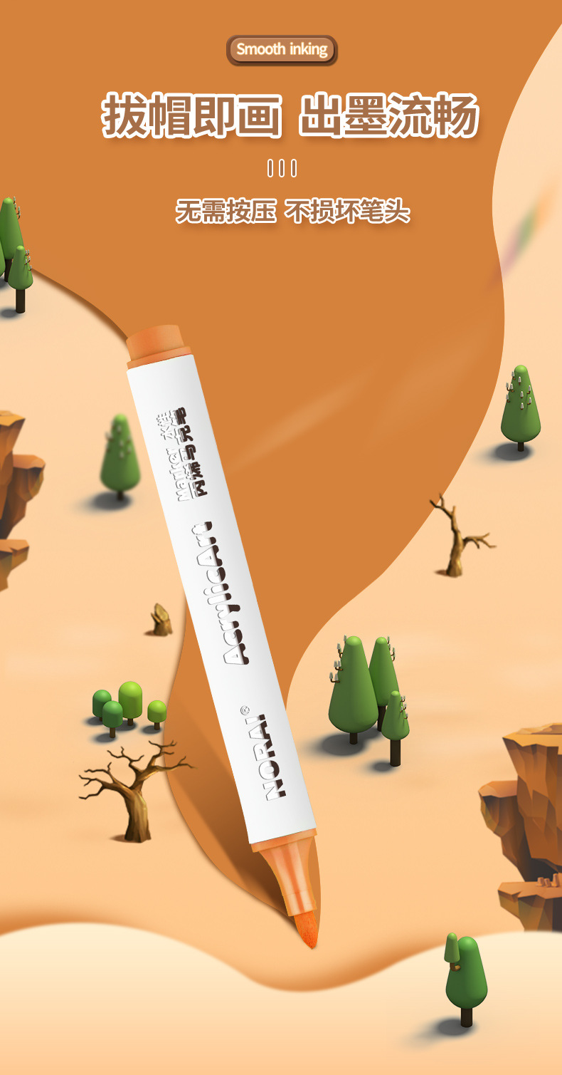 双头丙烯马克笔儿童美术diy涂鸦笔不透色防水大容量无毒水洗水彩详情13