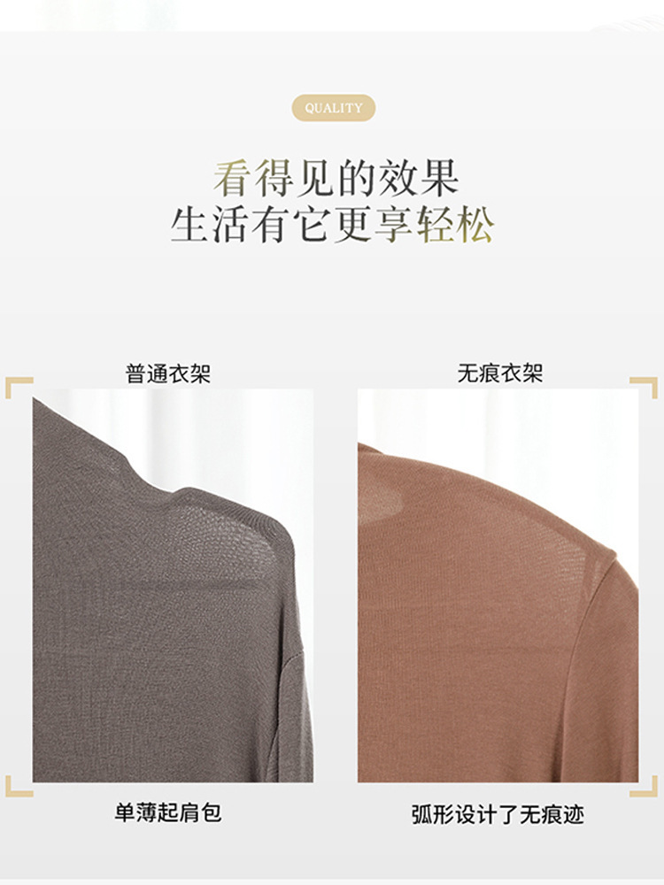 Wholesale of household adult trouser racks, plastic clothes supports, macaron-colored anti-slip wide-shoulder seamless clothes hangers pic 10