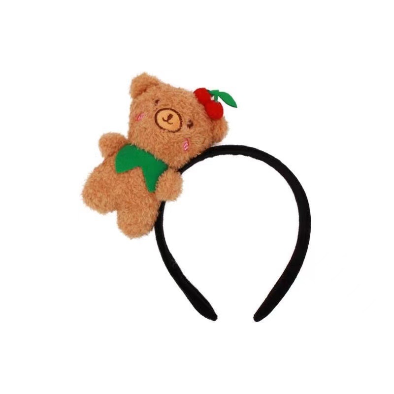 ins Cherry bear hair band, fluffy cartoon doll, face wash makeup headband, girlish heart hair clip, Japanese and Korean hair accessories pic 8