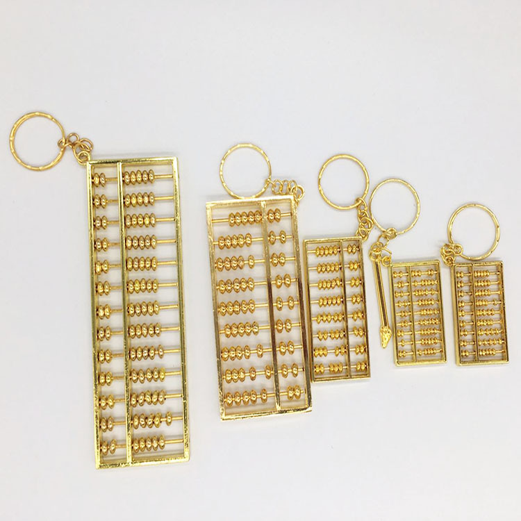 Abacus pendant, copper alloy key pendant, mini ruyi gold abacus pendant, office decoration, car key chain pic 7