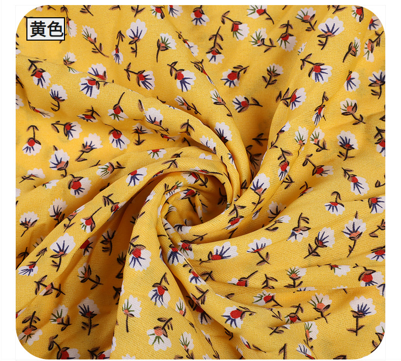 Fashionable and fresh floral print fabric, Korean silk clothing printed fabric, polyester shuttle fabric in stock for wholesale pic 17