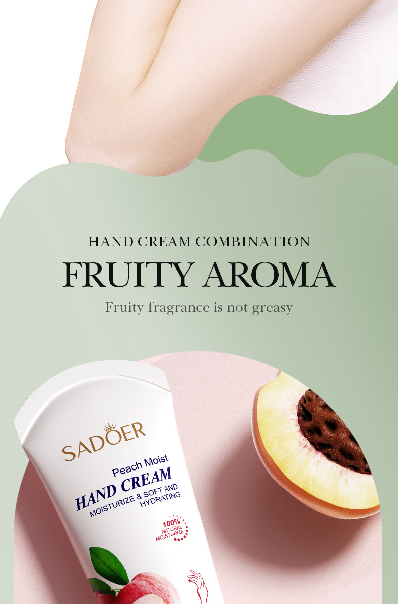 All-english fruit Hand Cream 75g SADOER Avocado Moisturizing Coconut Moisturizing Cross-border Foreign Trade pic 6