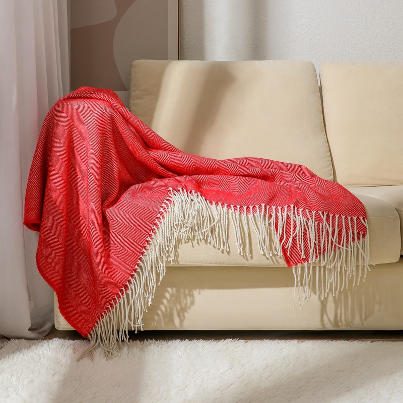 北欧简约梭织毯空调毯民宿酒店样板房床尾毯搭巾搭毯单人沙发毯详情11