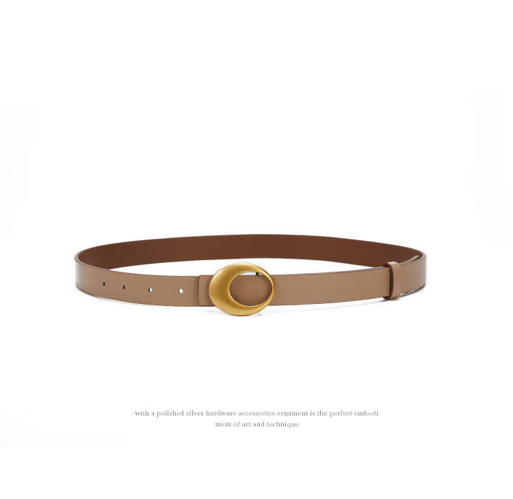 The new no-layer genuine leather belt for women features a simple double-sided design with fashionable and versatile cross-border decorative belts for women pic 13