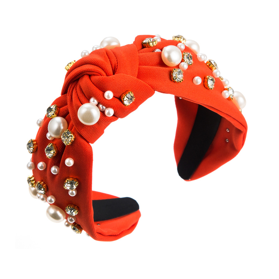 A new wide-edge stud headband with large and small pearls, a Korean-style knotted hair accessory that exudes elegance and pressure pic 26