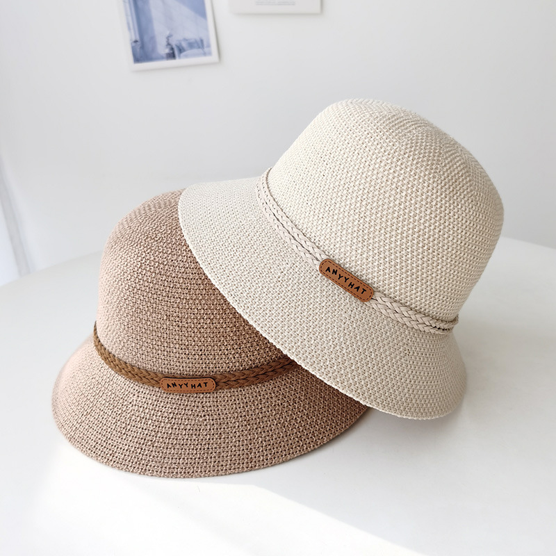 麻花装饰透气渔夫帽子女春夏天百搭遮阳盆帽日系休闲旅游圆顶礼帽详情1