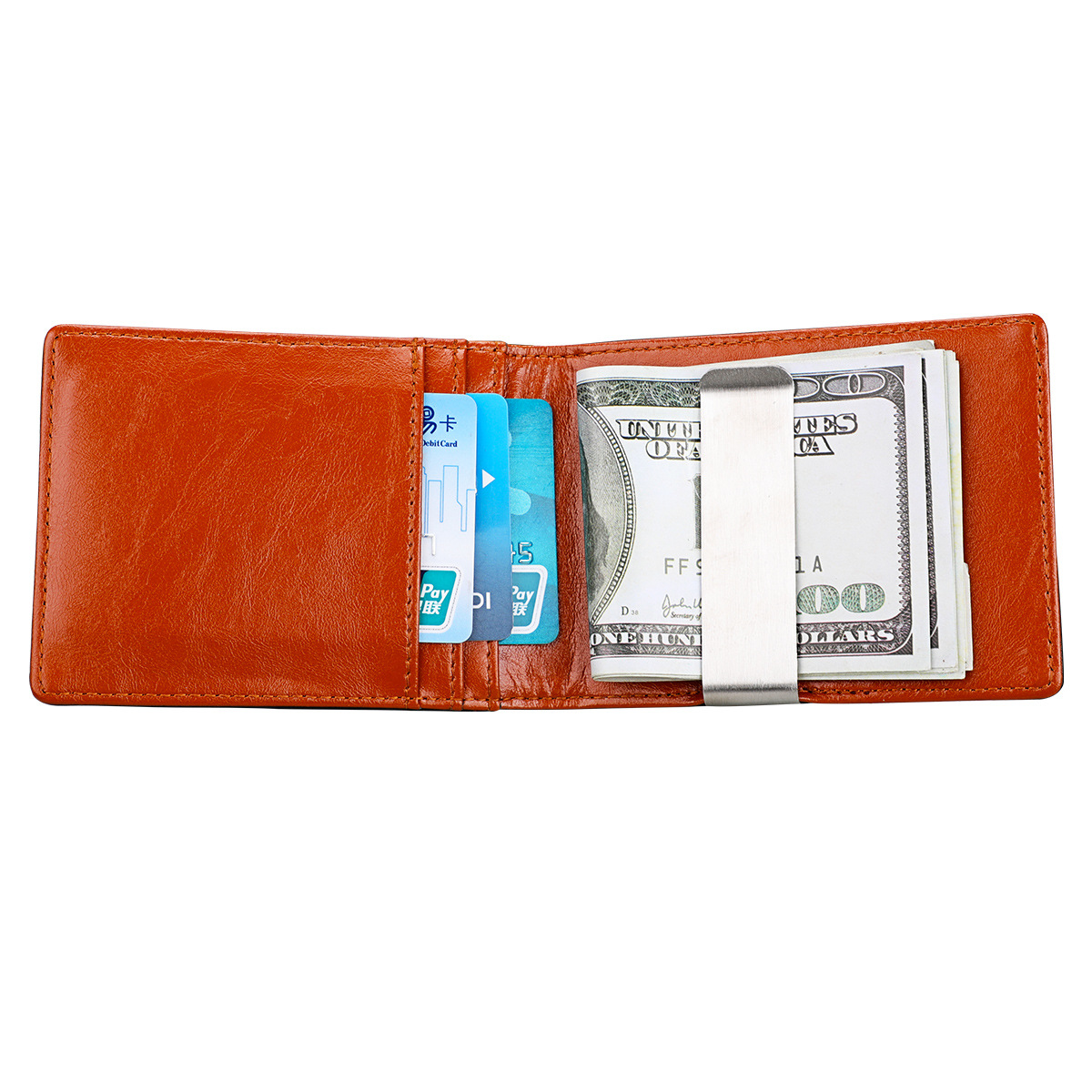 Factory direct sales, foreign trade bestsellers, RFID anti-theft brush genuine leather US dollar bag, small and mini US dollar wallet from Europe and America pic 42