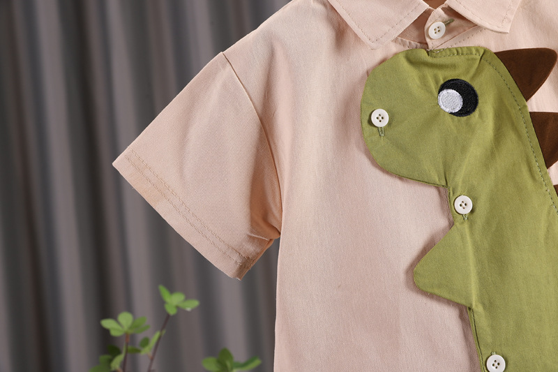 男童夏季短袖衬衫套装1-5岁男宝宝新款卡通开衫女童夏装儿童衣服详情13