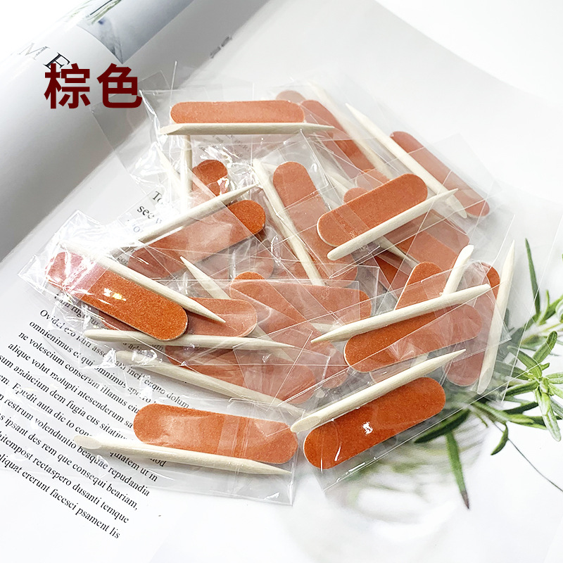 Two-piece portable armor tool set, wooden stick, mini file strip, nail removal tool, colored wood veneer rubbing, shanilak pic 14