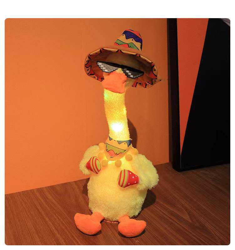 Puede bailar y retorcer el pequeño pato amarillo puede cantar grabaciones aprende a hablar cactus encantadores música peluche bonecos pic 7