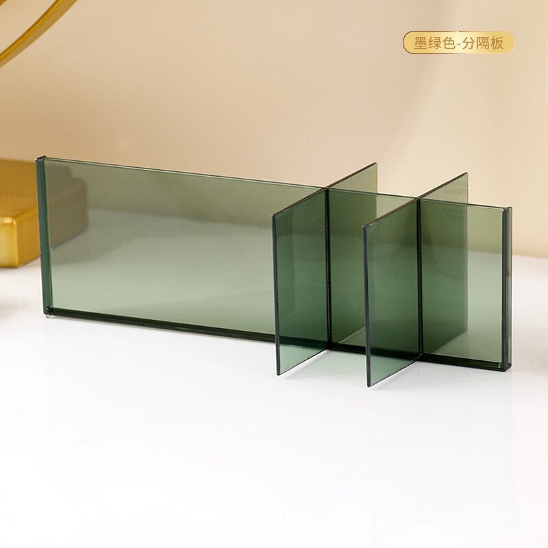 Light luxury multi-cell division desktop cosmetics storage box acrylic rectangular finishing box dresser skin care products pic 16