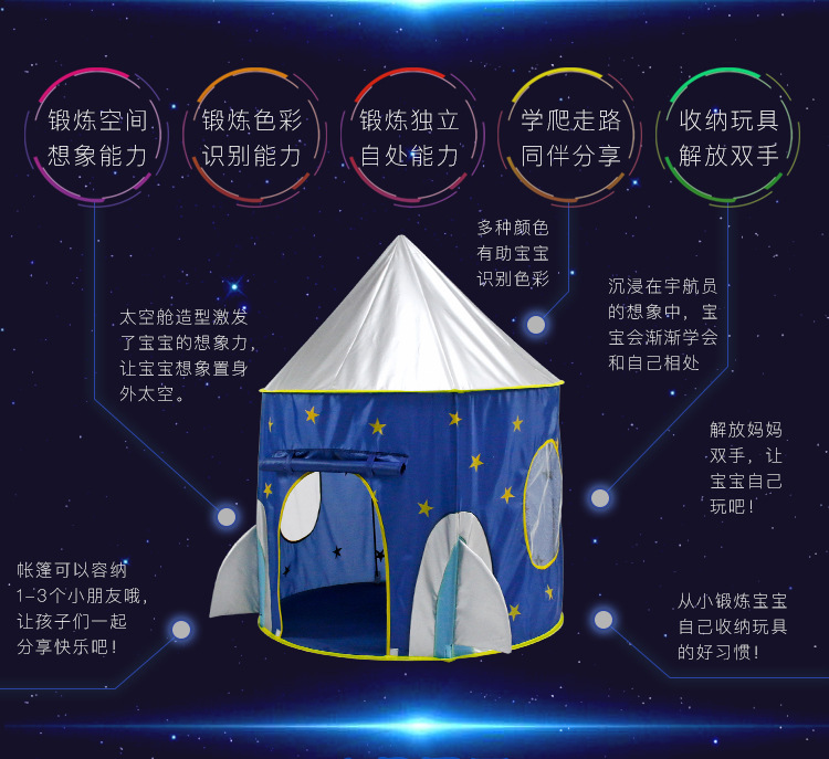 儿童帐篷玩具游戏屋太空舱蒙古包室内室外城堡亚马逊现货可批详情3