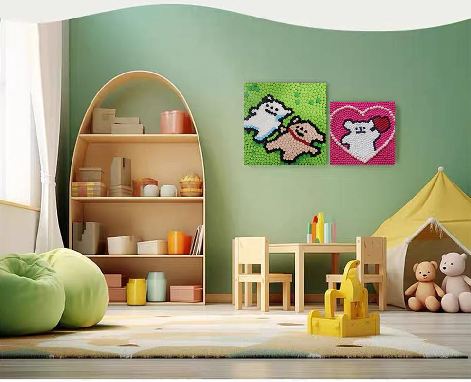 批发毛球画 儿童毛球画DIY手工创意粘贴画制作材料包幼儿园玩具详情5