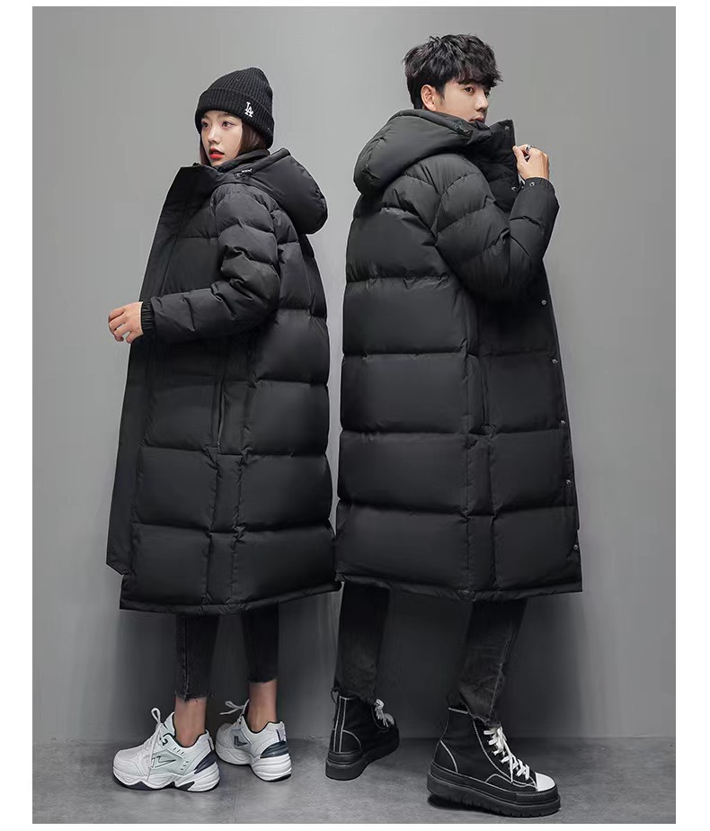 厂家直批男士长款女士长款过膝加厚中戏校服白鸭绒羽绒服款学生潮详情3