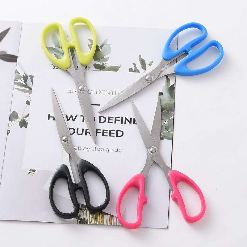 Factory direct supply of cross-border exclusive 6004 office paper-cutting hand scissors, stainless steel student stationery, household small scissors pic 7