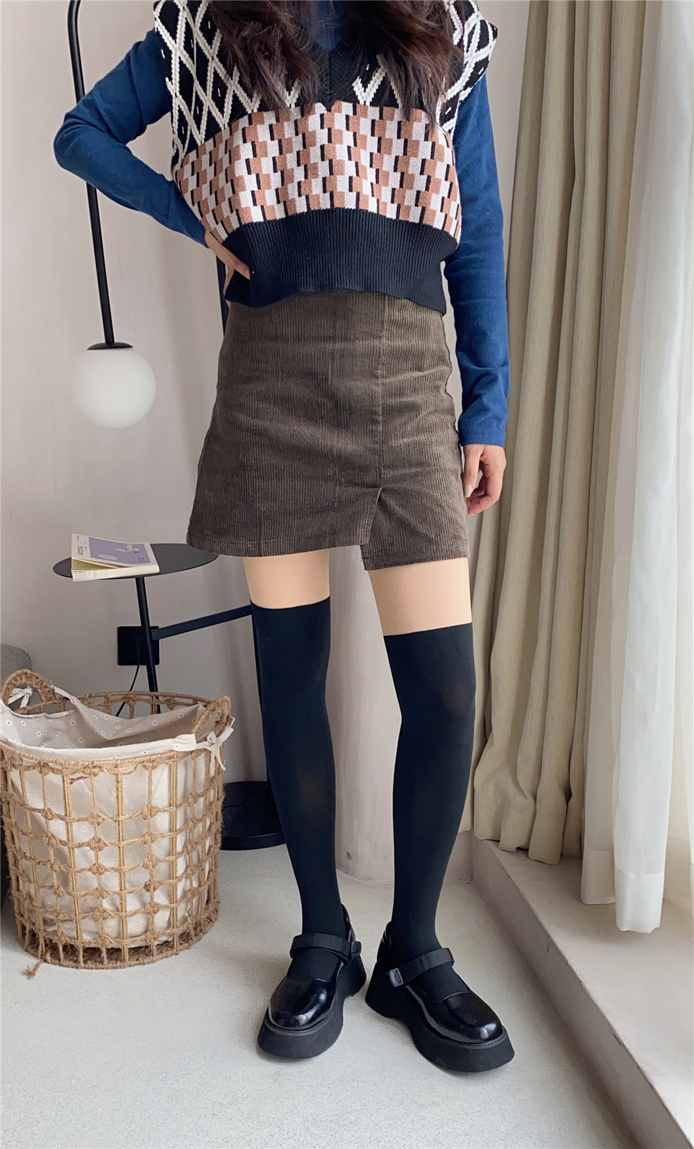 New patchwork stockings, black and white stockings, fake thigh stockings, sweet and cool fake calf stockings, sexy base stockings, pantyhose for women pic 43