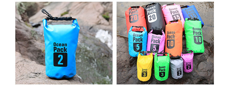 Factory direct supply of outdoor drift bucket bags, sports waterproof bucket bags, colored waterproof fabric bags, beach camping backpacks pic 17