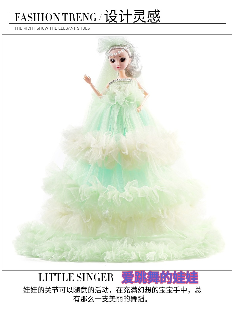 可爱萝莉予晗芭洋娃娃玩具婚纱裙公主3D真眼女孩玩具生日礼品详情8