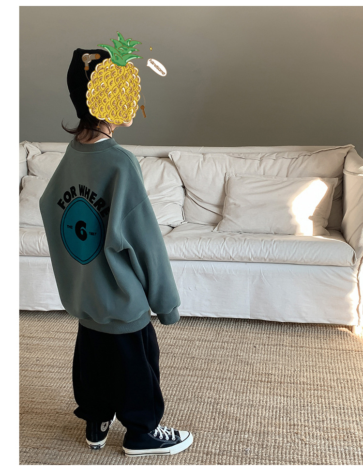 童装2024新款卫衣儿童卫衣男童时髦潮打底衫韩版宝宝上衣男孩宽松详情24