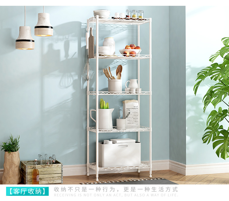 Simple five-layer ironwork kitchen storage rack, floor-standing multi-layer storage rack, adjustable multi-functional household storage wonder pic 25