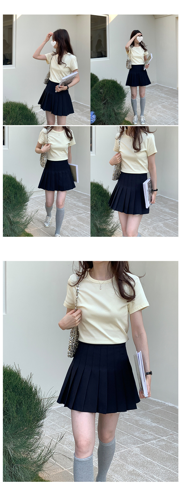 短款圆领t恤女春季2025广州十三行新款韩版纯色简约百搭短袖上衣详情13