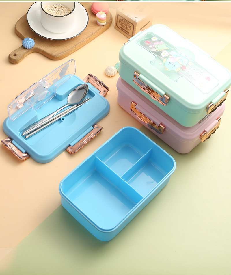 Student compartments lunch boxes, leak-proof sealed cafeteria lunch boxes, microwave heating lunch boxes, household fresh-keeping boxes, lunch boxes pic 16