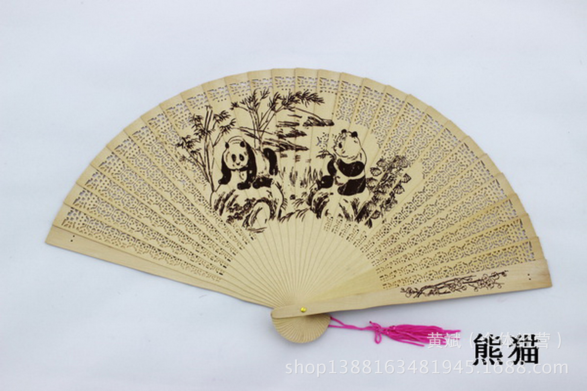 11只彩鹤扇子批发礼品扇禾木扇仿檀香扇带香镂空印花带扇盒详情23