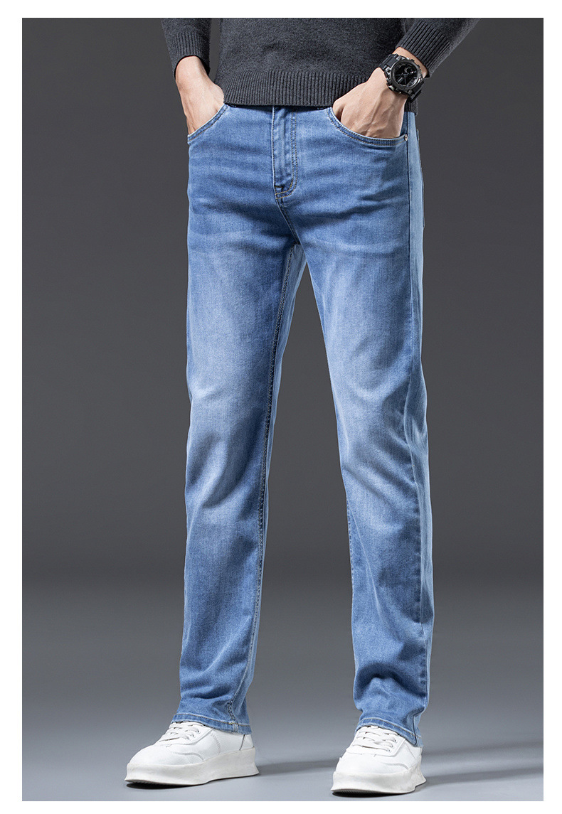 高端潮流牛仔裤男士秋冬新款轻奢时尚修身小脚百搭弹力休闲长裤子详情17