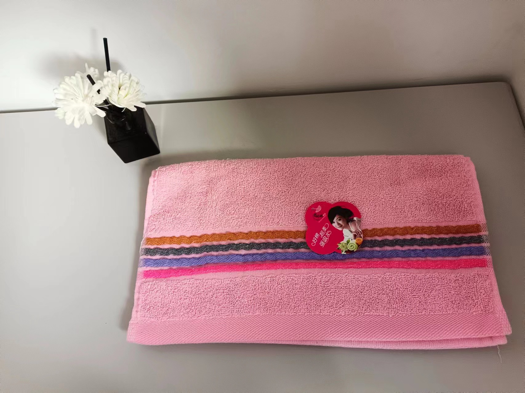 Wholesale color-striped towels, plain adult absorbent face towels, household facial cleansing gifts, embroidered logos pic 6