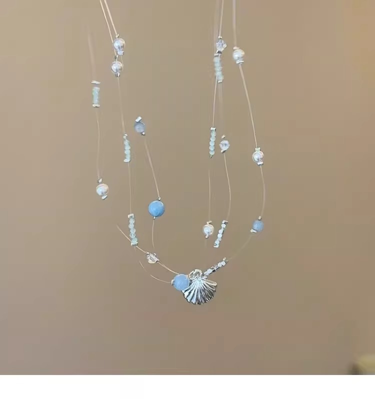 海边沙滩度假风贝壳轻奢项链ins小众设计感配饰编织绳甜美锁骨链详情35