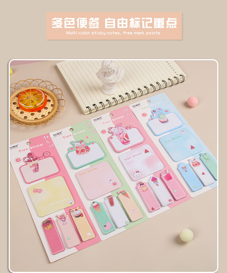 Fruit Juice Rabbit Korean version cute cartoon notepad, tearable portable message note, sticky note, memo pad wholesale pic 6