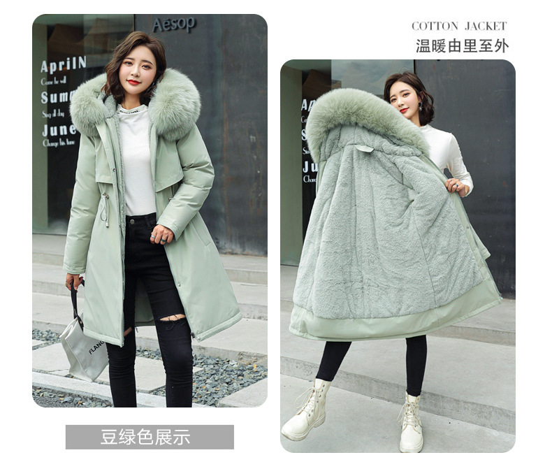 Winter new mid-length Paisuke cotton-padded jacket for women, Korean version of lambskin wool down cotton-padded jacket for women pic 11