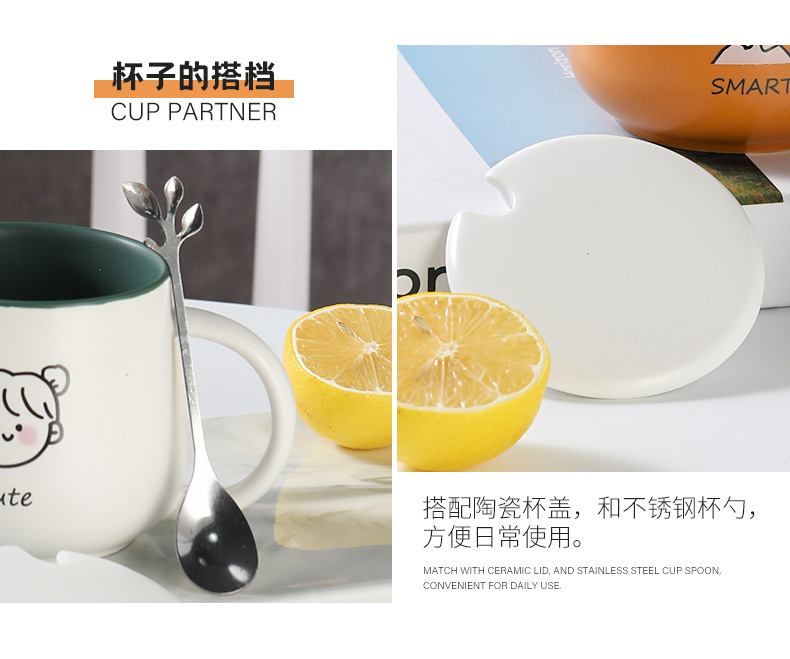 Cute ceramic cups, ins couple mugs, high appearance level, household breakfast cups, coffee cups, souvenirs, water cups wholesale pic 24