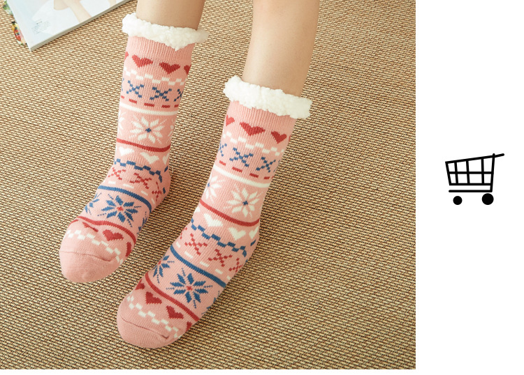 Wholesale floor socks, adult home postpartum socks, leg covers, sleep Christmas snow socks, coral fleece slippers, carpet socks pic 9