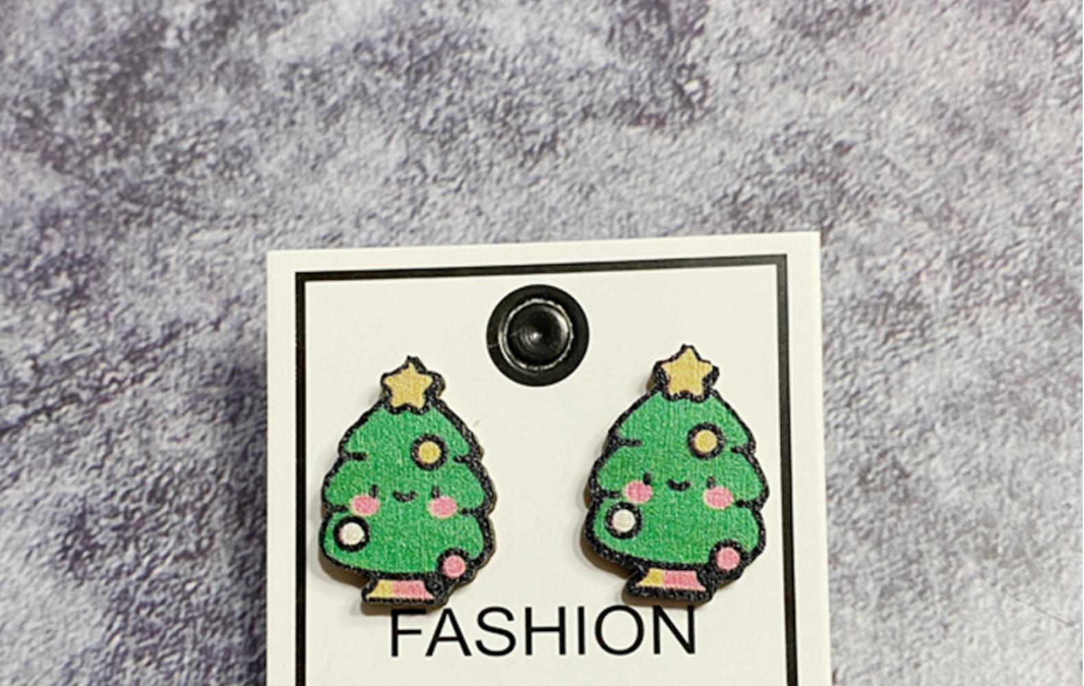 跨境圣诞节木头耳环货源圣诞树雪人夸张钉节日送礼饰品亚马逊热卖详情7
