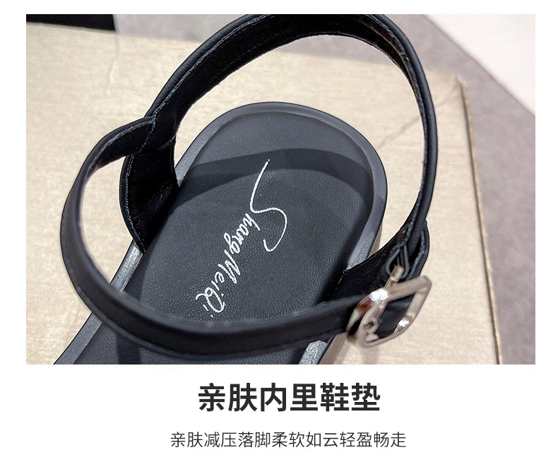 凉鞋女2024夏季新款厚底增高仙女风罗马凉鞋坡跟潮百搭女士凉鞋详情3