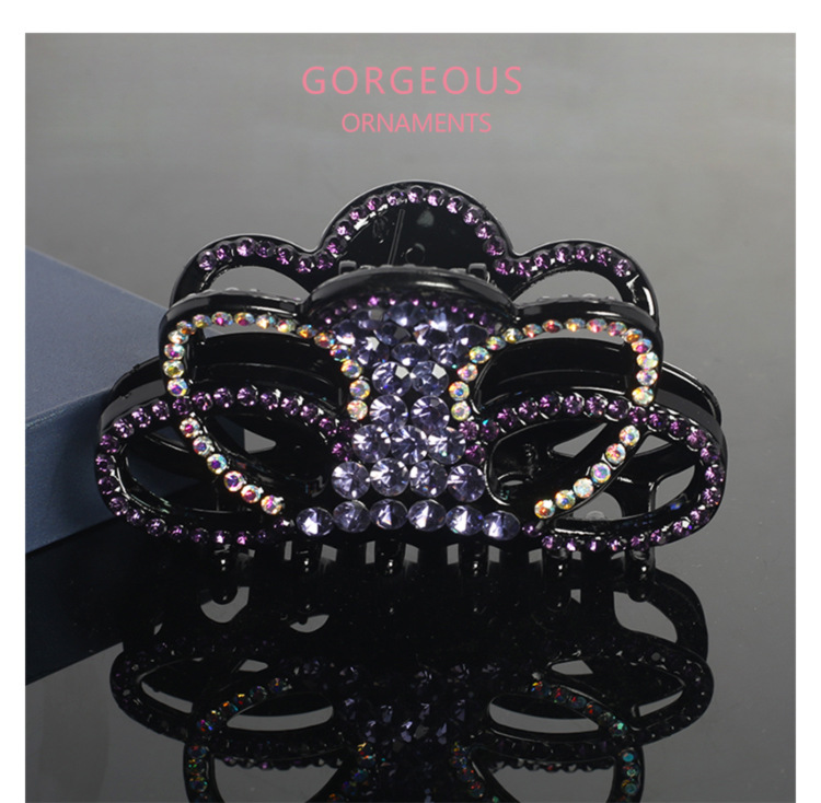 Korean version wholesale hair clips for women, large back of the head, water diamond hair bun, headwear, hair accessories, hair clips, hair bun, large volume device pic 11
