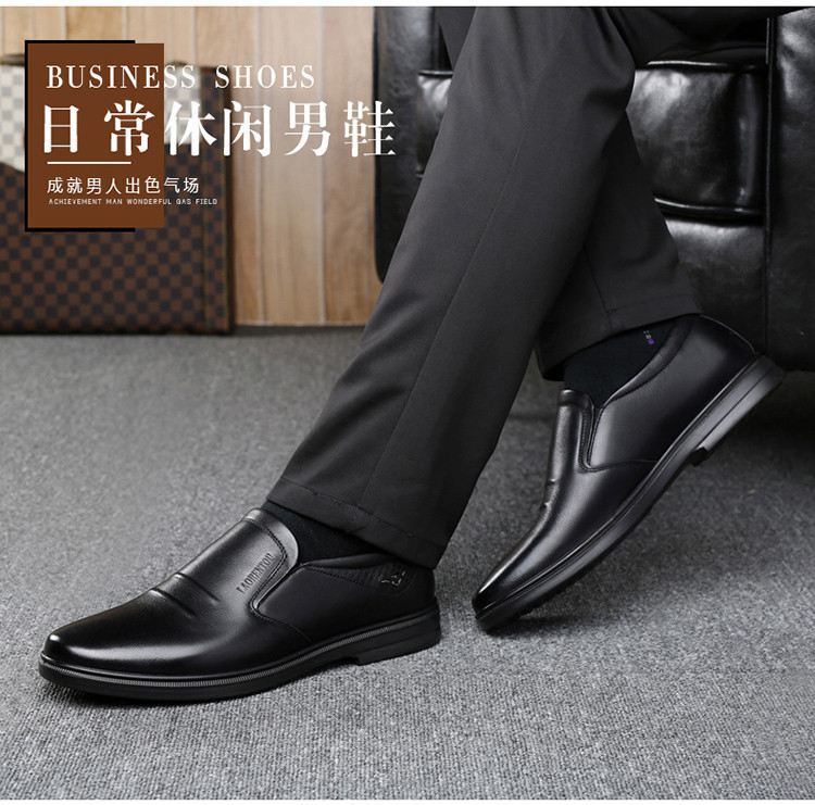 Elderly head leather shoes for men 2024 Spring and Autumn Factory soft-soled shoes for men with hollowed-out lazy shoes for men casual single shoes 117072 pic 12