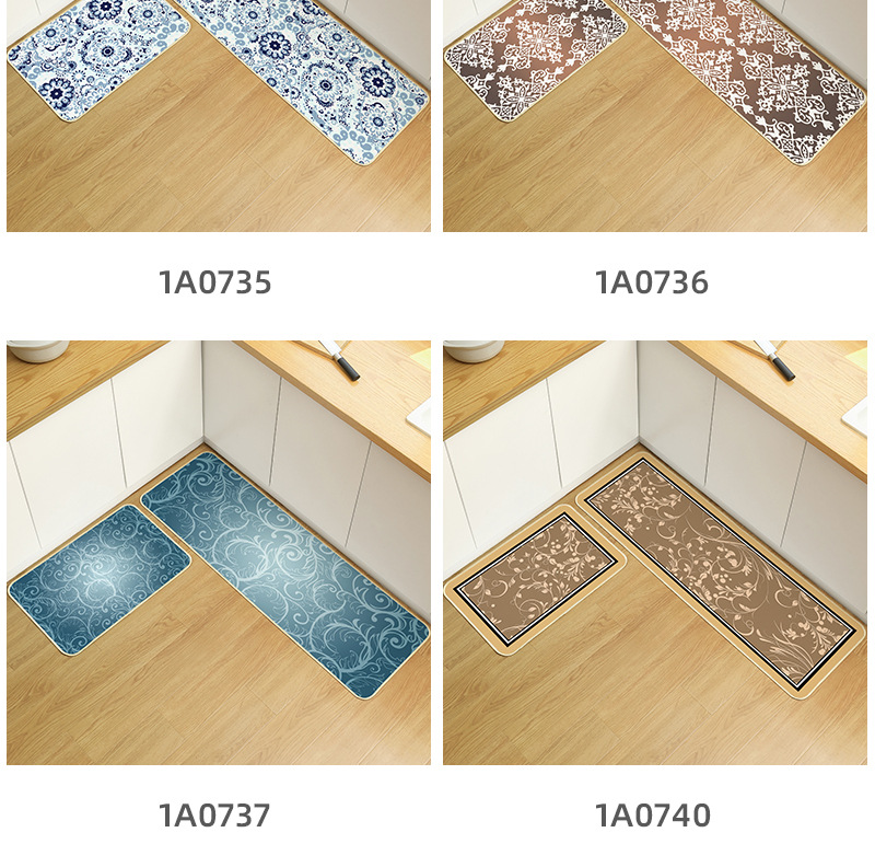 Linen kitchen floor MATS, Amazon rubber diatom mud absorbent floor MATS, waterproof, oil-proof and anti-slip kitchen carpets pic 13