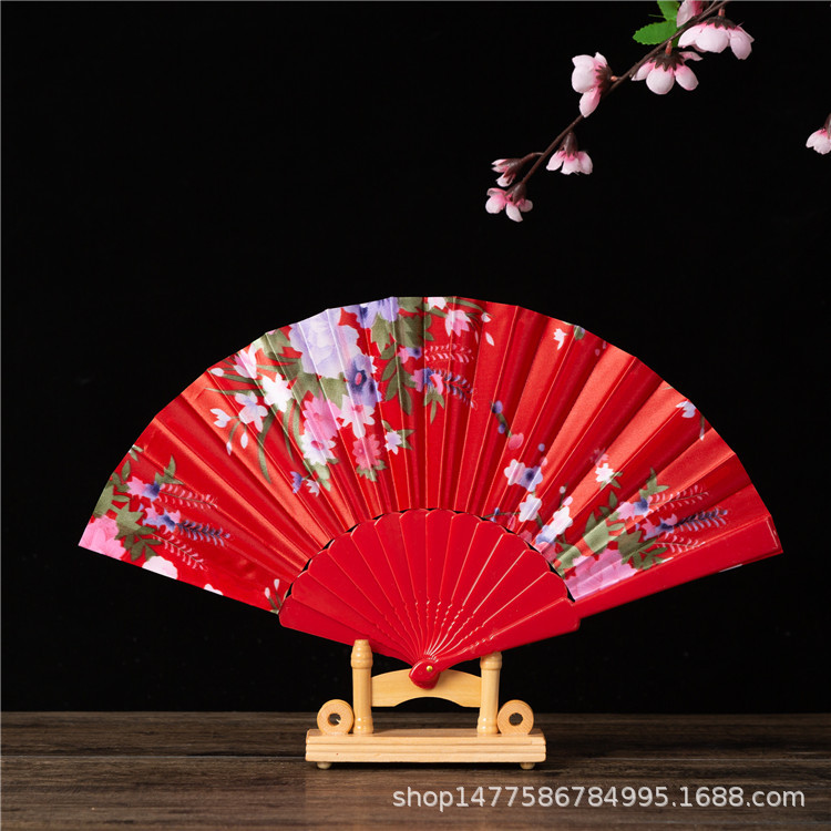 中国风龙骨扇舞蹈扇婚礼扇西班牙扇子女士扇 折扇广告扇子绸布扇详情8