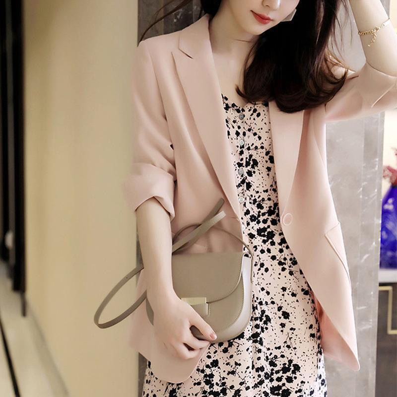 2022春夏季洋气显瘦七分袖西装裙子两件套大码女装胖妹妹遮肉套装详情7