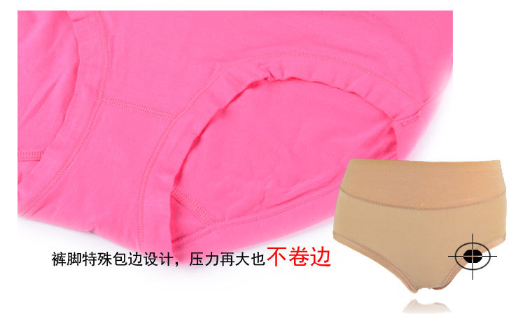 夏季莫代尔棉质女士内裤特大码无痕中高腰加肥性感女式三角裤胖mm详情9