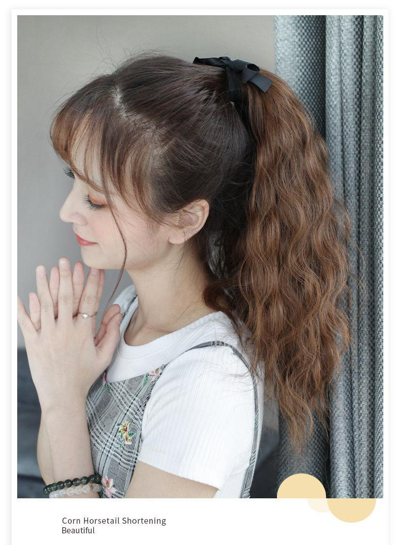A wig for women with long hair, a water ripple high ponytail magic tool, a corn perm for curly hair, and a simulated tied ponytail style pic 2