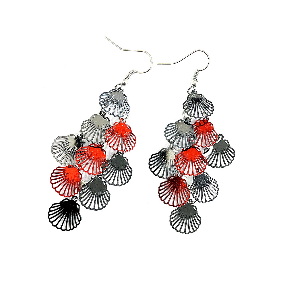 New arrivals: Popular European and American shell multi-color small nine-piece earrings and pendants, cross-border bestsellers, color-blocked tassel earrings pic 16