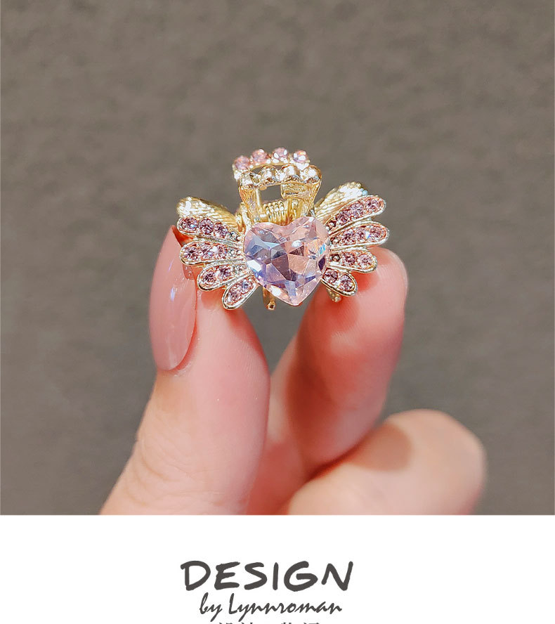 日韩可爱仿水晶发夹少女翅膀水钻发抓ins抓夹顶夹刘海发卡夹子详情4