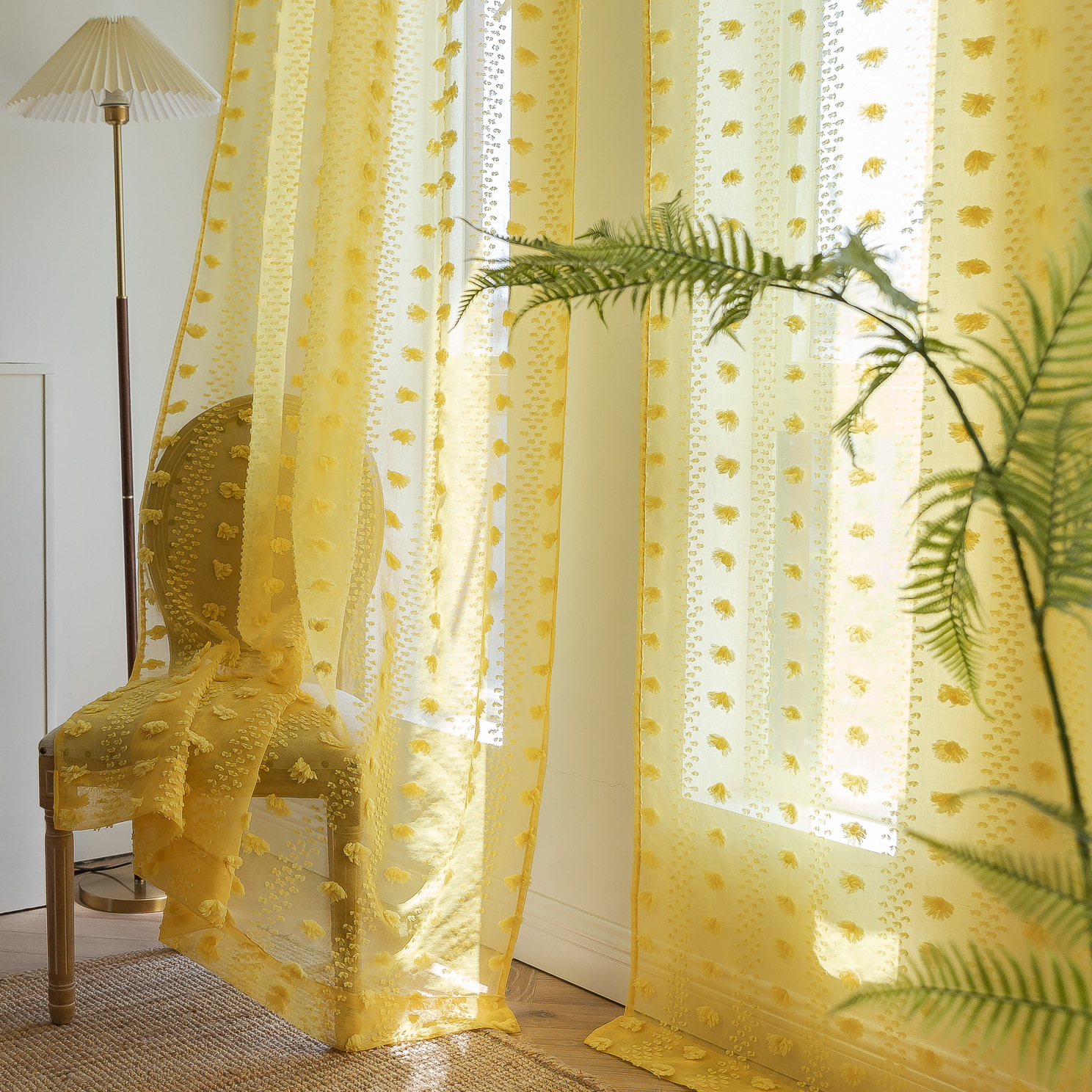 Cross-border best-selling Instagram influencer finished yellow niche light and thin window screen for living rooms and bedrooms. Manufacturer pic 59