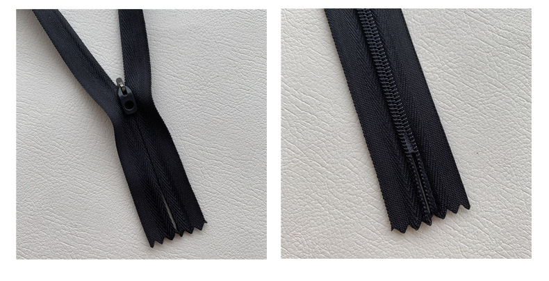 厂家批发3号尼龙隐形布边抱枕拉链 裙子门襟裤子口袋拉链弹簧拉头详情10