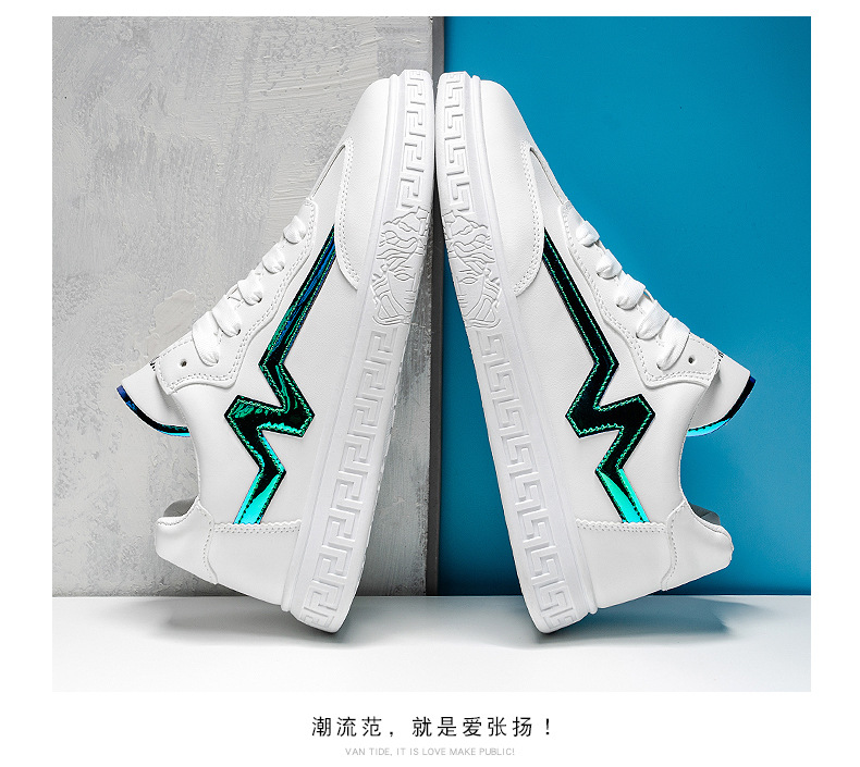 学院风小白鞋2022春季新款皮面板鞋低帮休闲运动鞋时尚潮流男鞋详情17